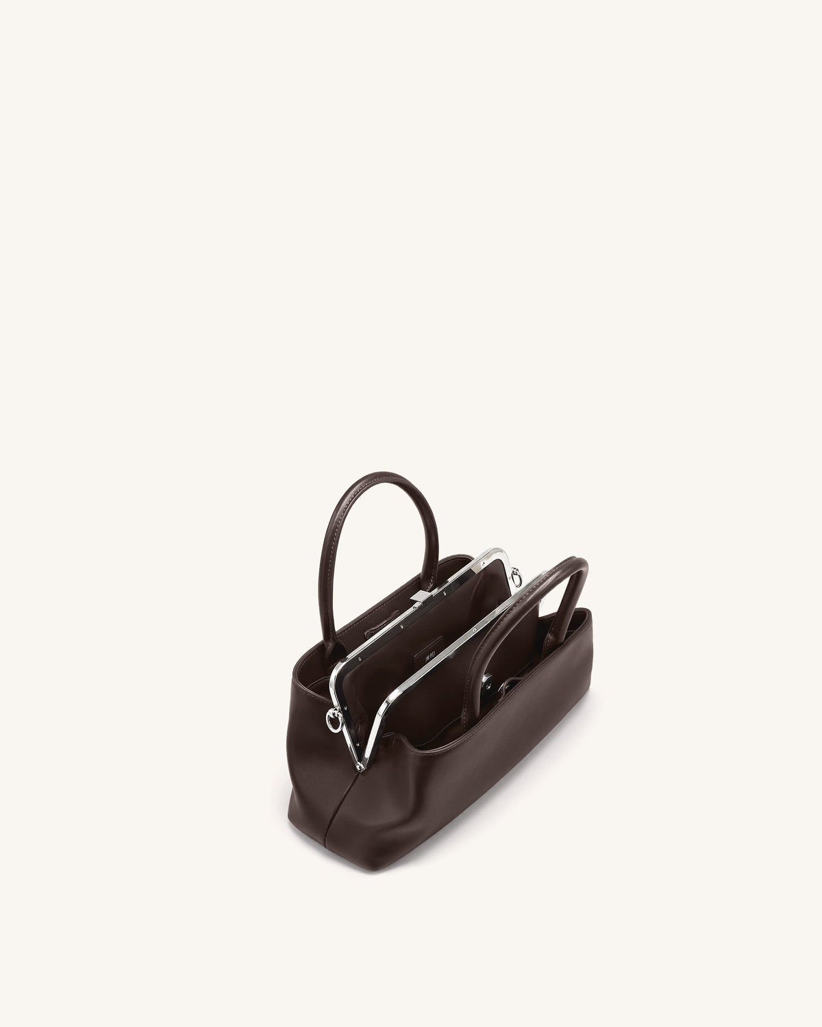 Anouk Frame Top Handle Bag - Dark Brown | JW PEI