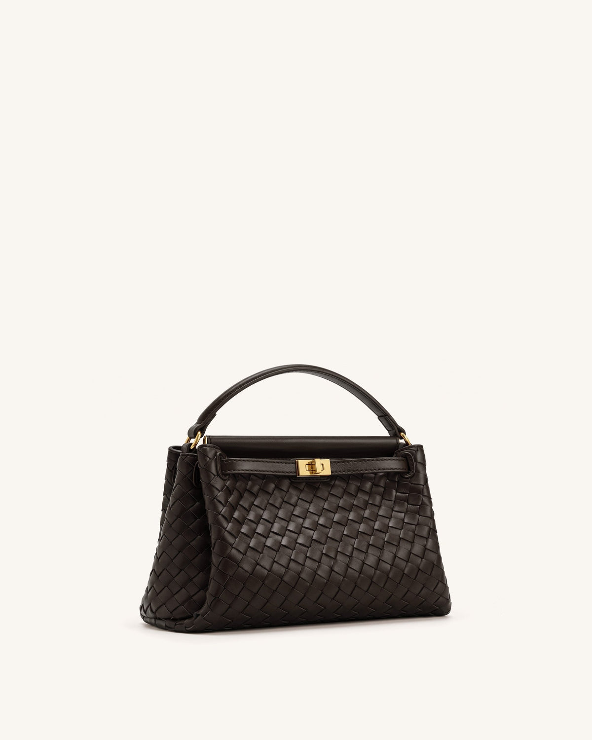 Carmen Woven Top Handle Bag - Dark Brown | JW PEI