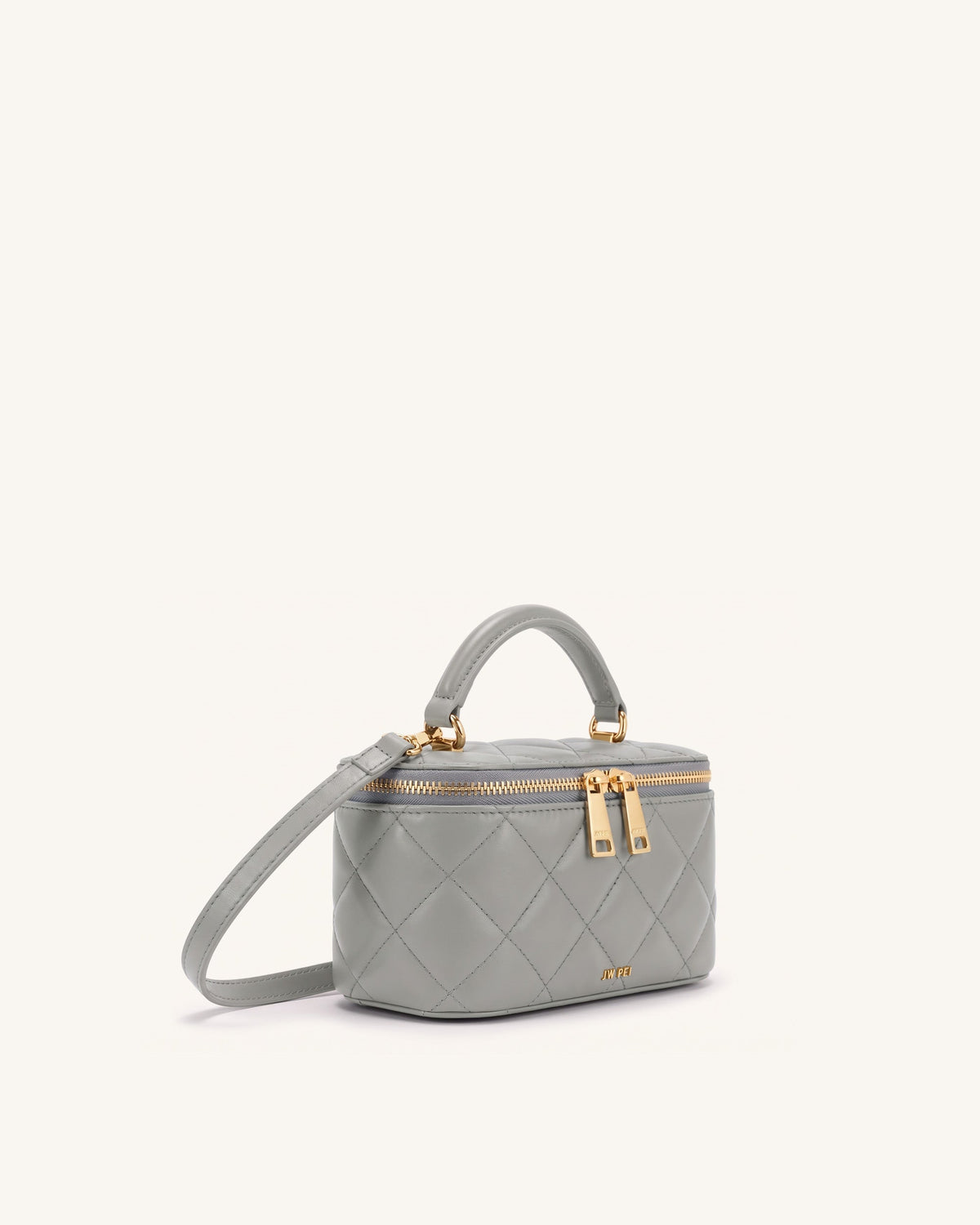 Vivienne Quilted Vanity Top Handle Bag - Gray | JW PEI