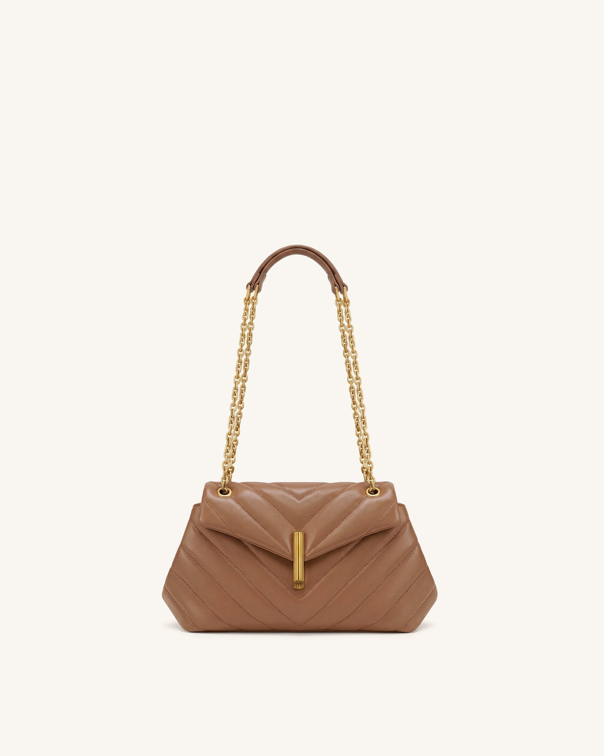 Valerie Quilted Chain Flap Shoulder Bag - Caramel Brown | JW PEI