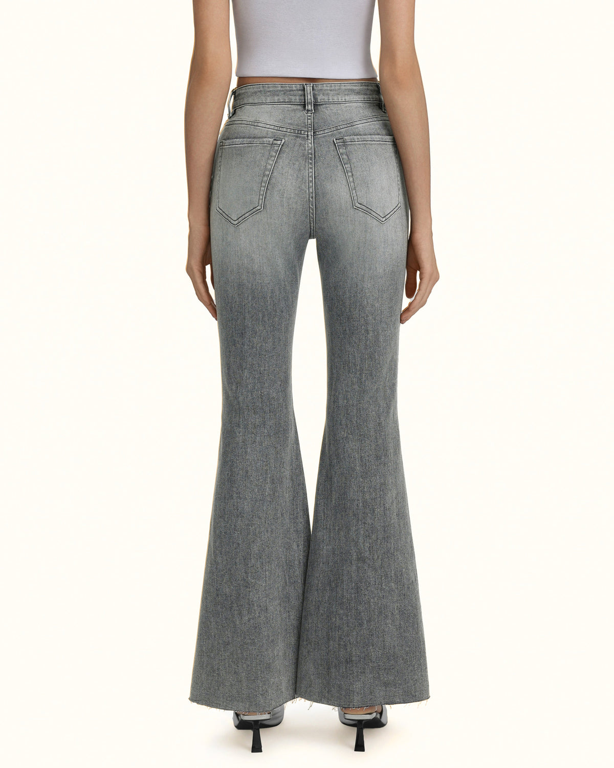 Pearl Accent Bow Boogie Child Fray Jeans - Smoke and Mirrors | JW PEI