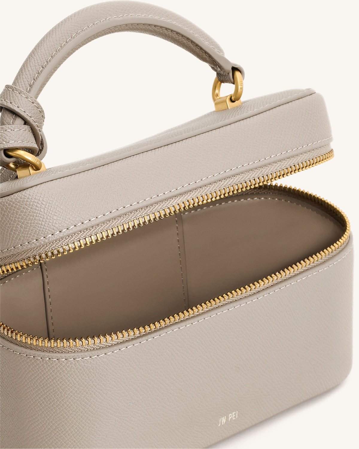 Cleo Box Shape Top Handle Bag - Taupe | JW PEI