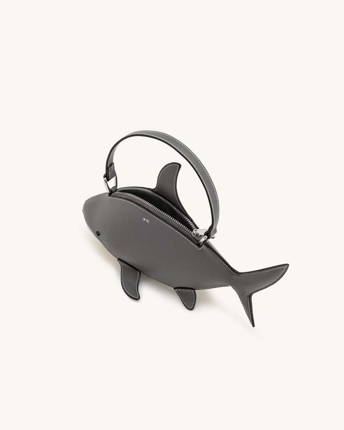 Nerys Shark Look Top Handle Bag - Grey | JW PEI