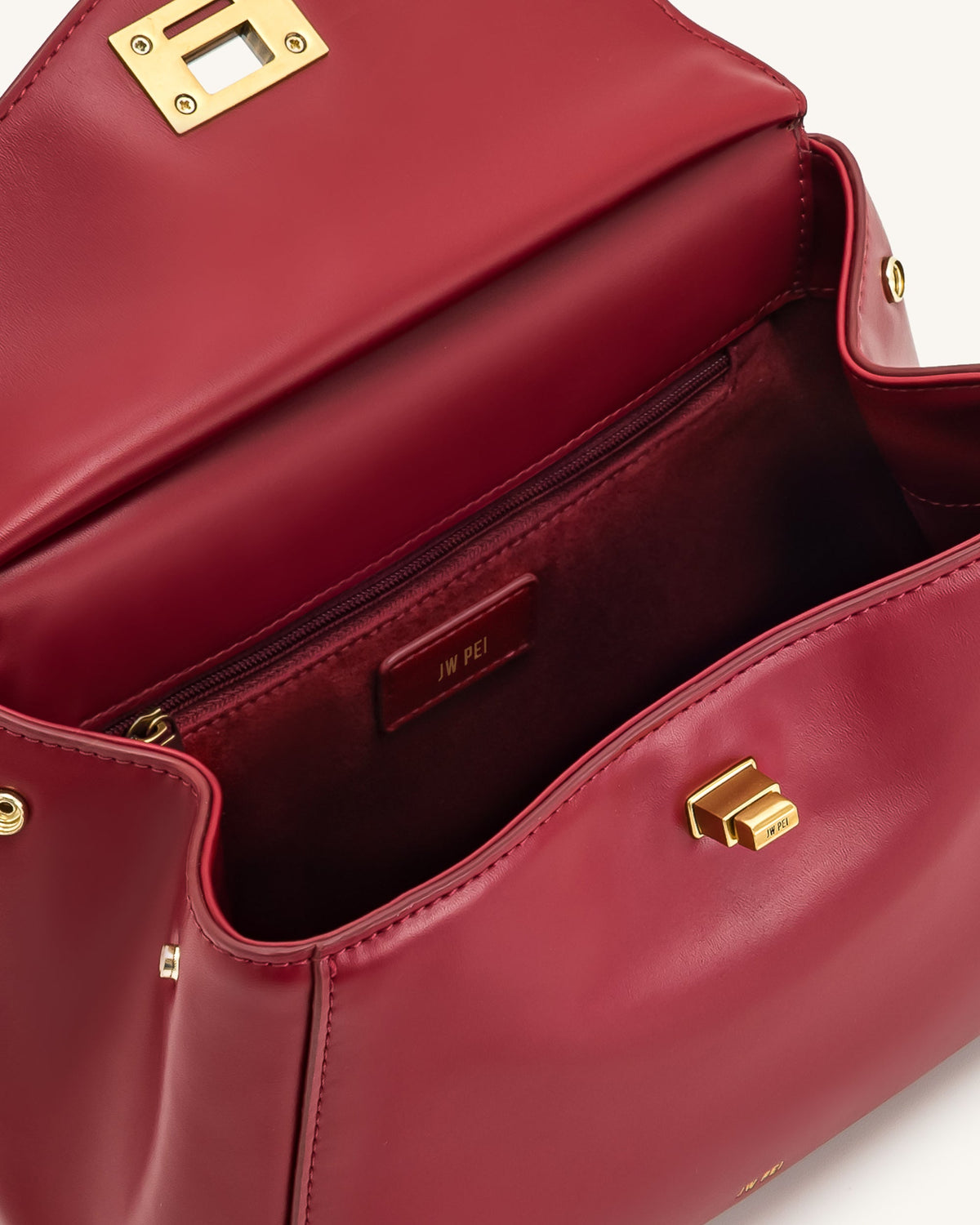 Lucia Classic Top Handbag - Claret | JW PEI