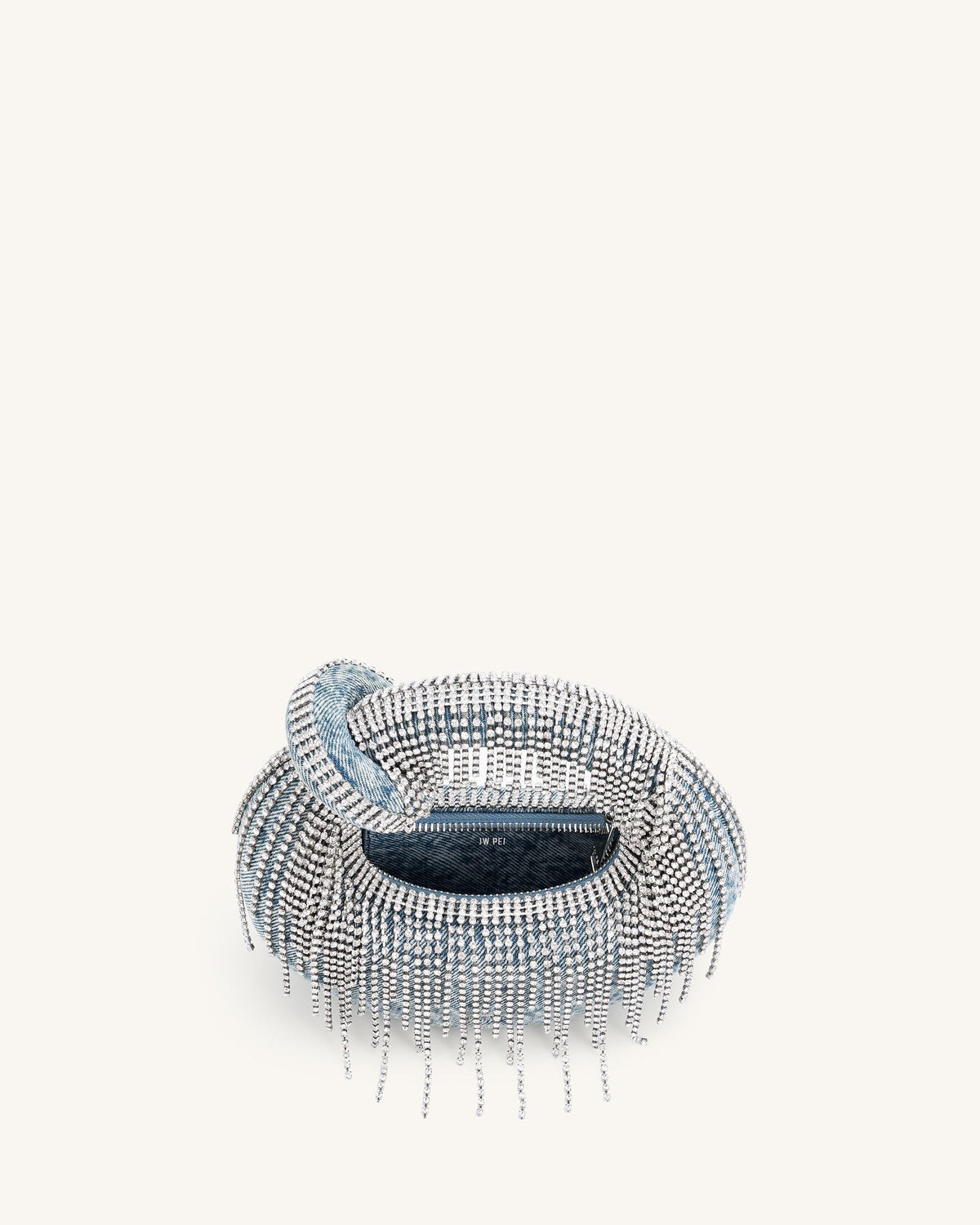Abacus Denim Artificial Crystal Mini Top Handle Bag - Blue | JW PEI