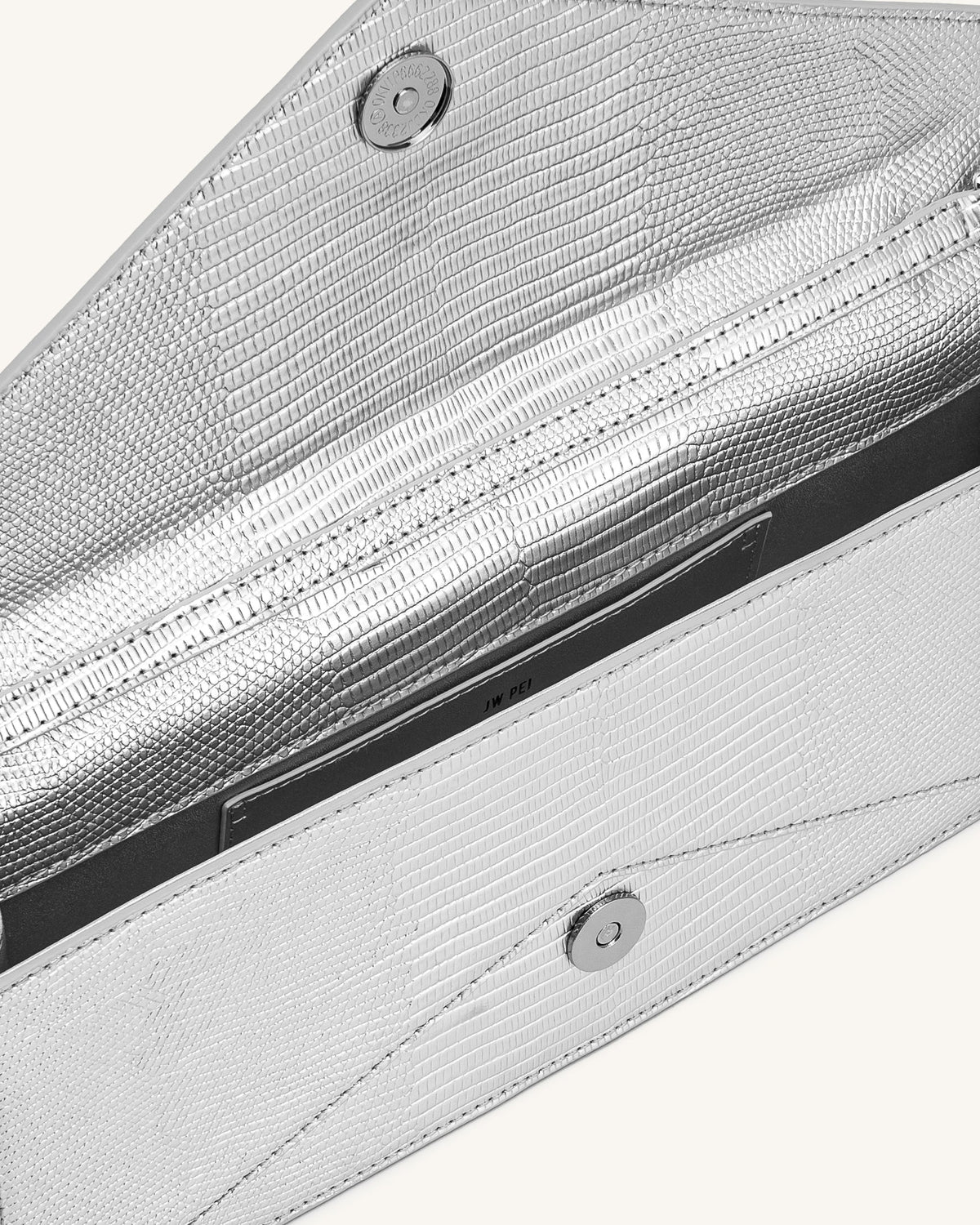 Celeste Envelope Top Handle Bag - Silver Lizard Texture | JW PEI