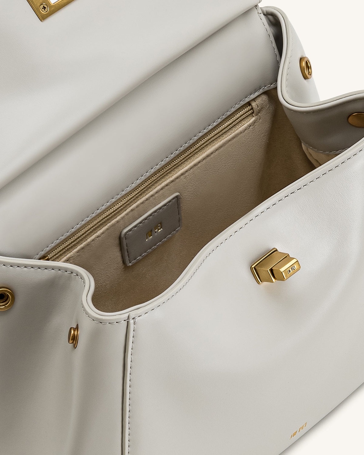 Lucia Classic Top Handle Bag - Light Gray | JW PEI