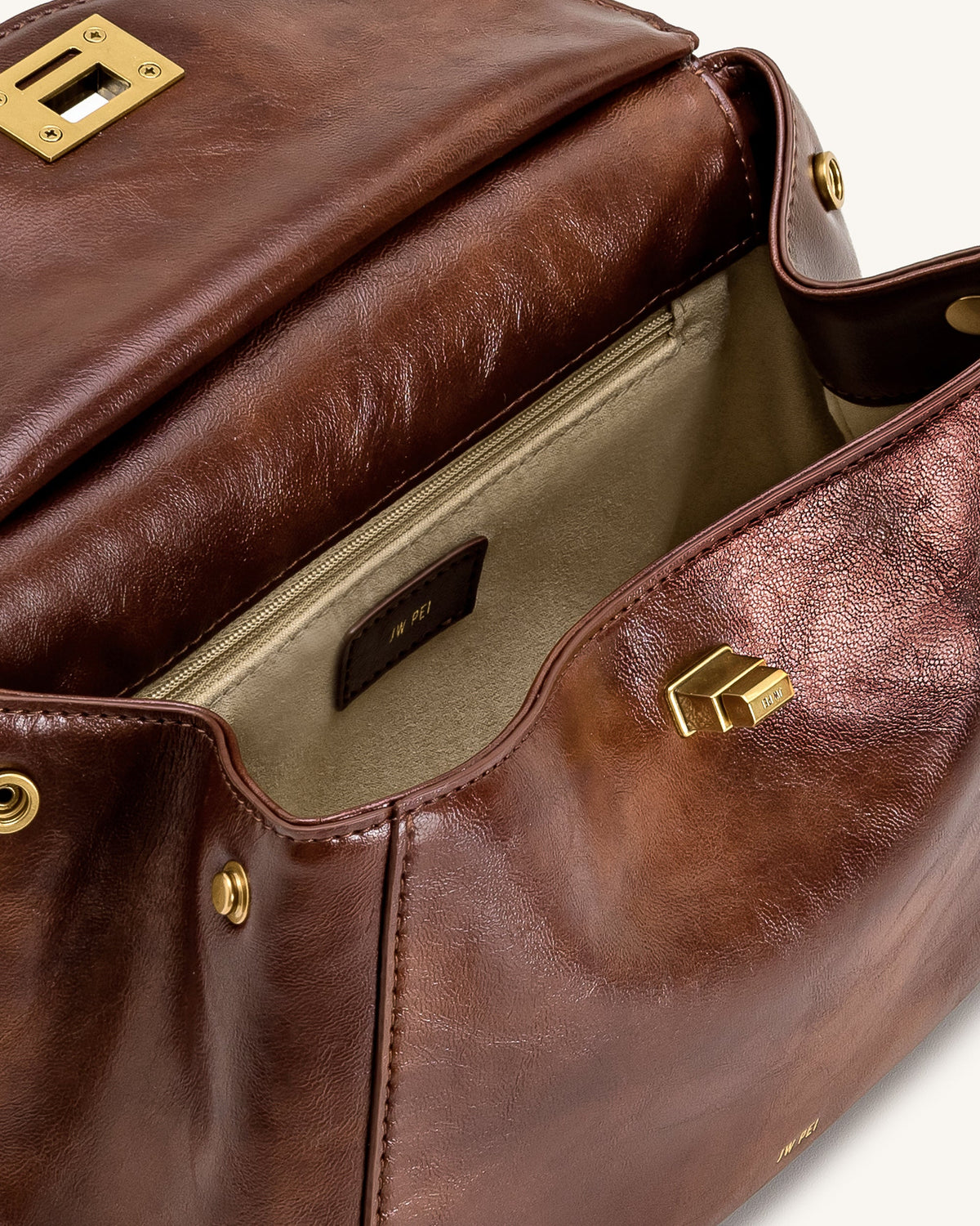 Lucia Classic Top Handle Bag - Coffee Brown | JW PEI