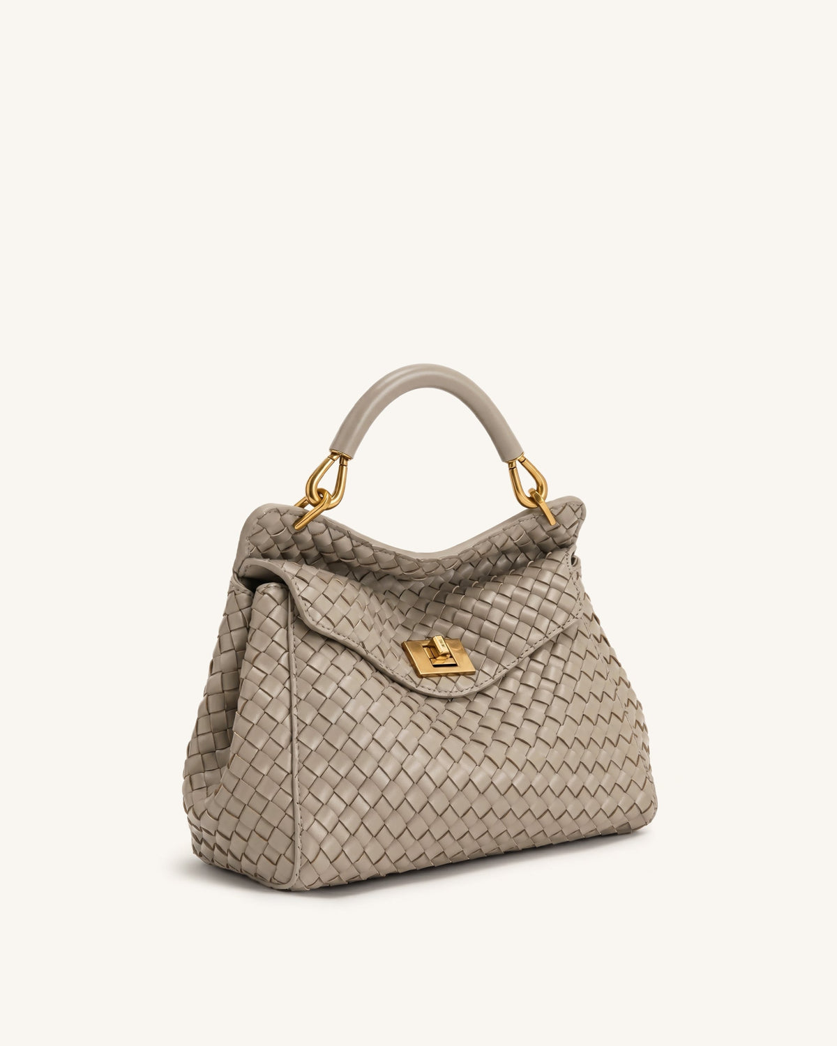 Lucia Classic Woven Top Handle Bag - Mud Gray | JW PEI
