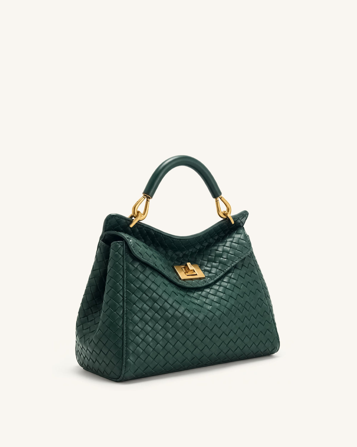 Lucia Classic Woven Top Handle Bag - Forest Green | JW PEI