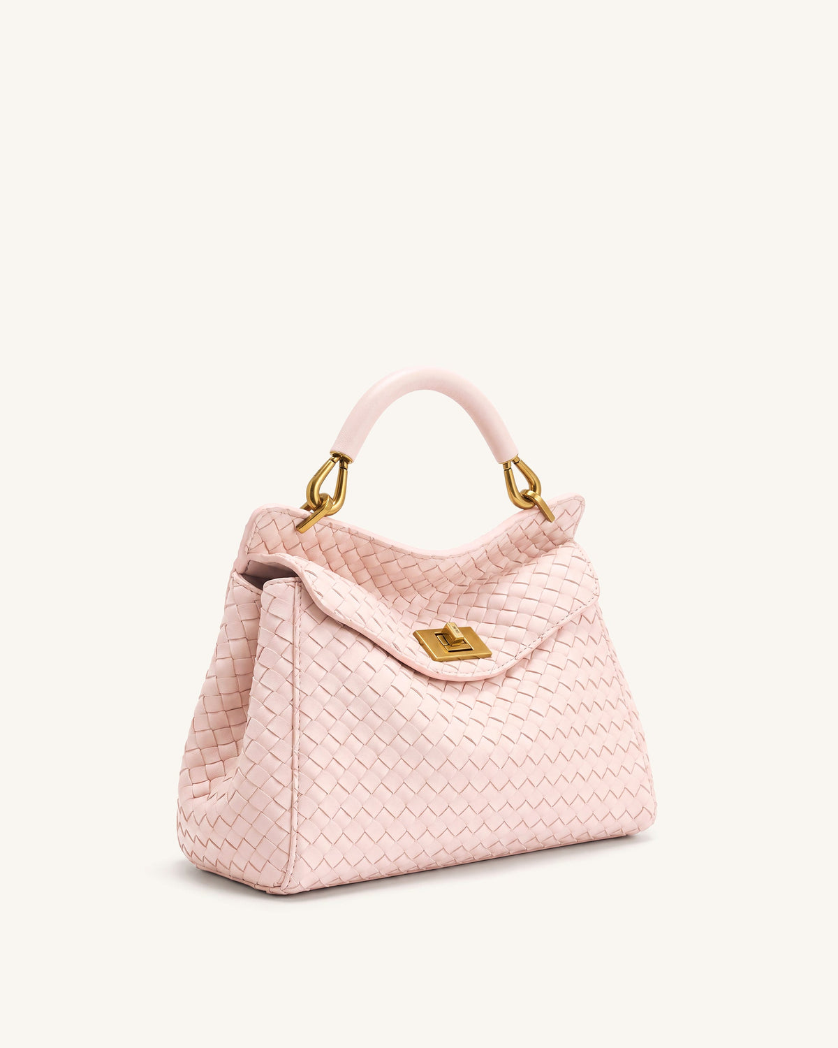 Lucia Classic Woven Top Handle Bag - Pink | JW PEI
