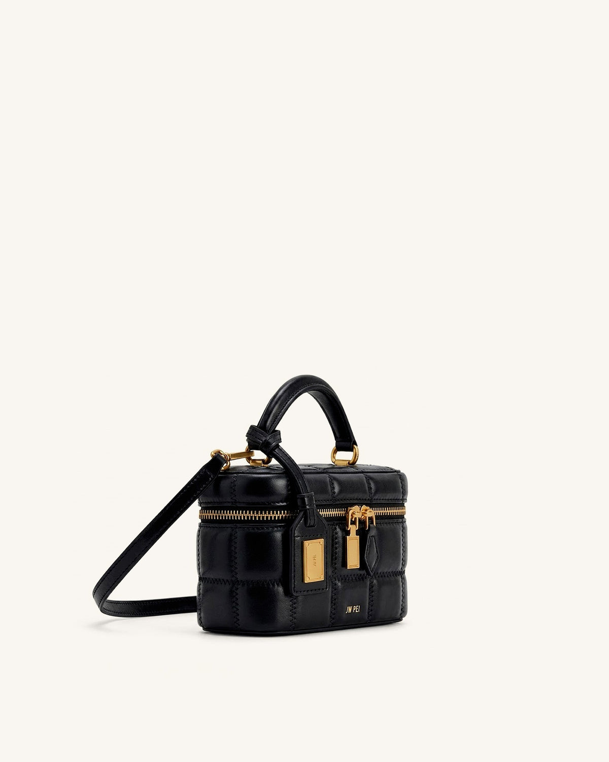 Cleo Box Shape Top Handle Bag - Black | JW PEI