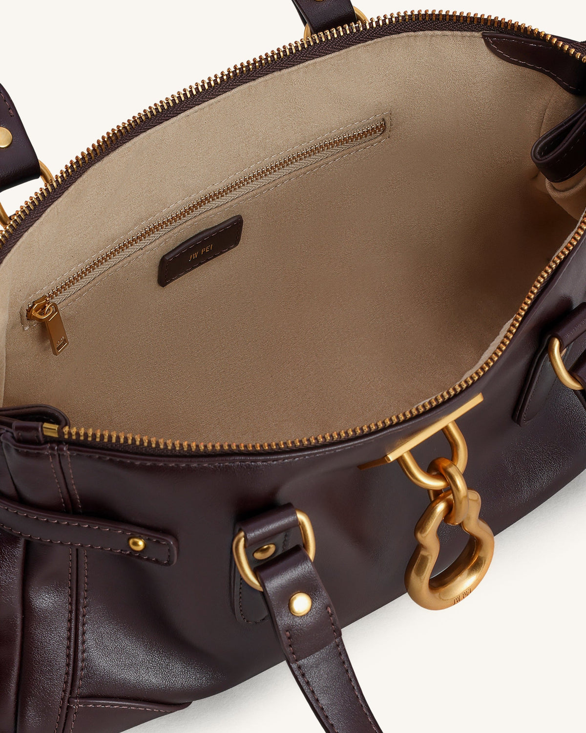 Yvette Elongated Tote Bag - Dark Brown | JW PEI