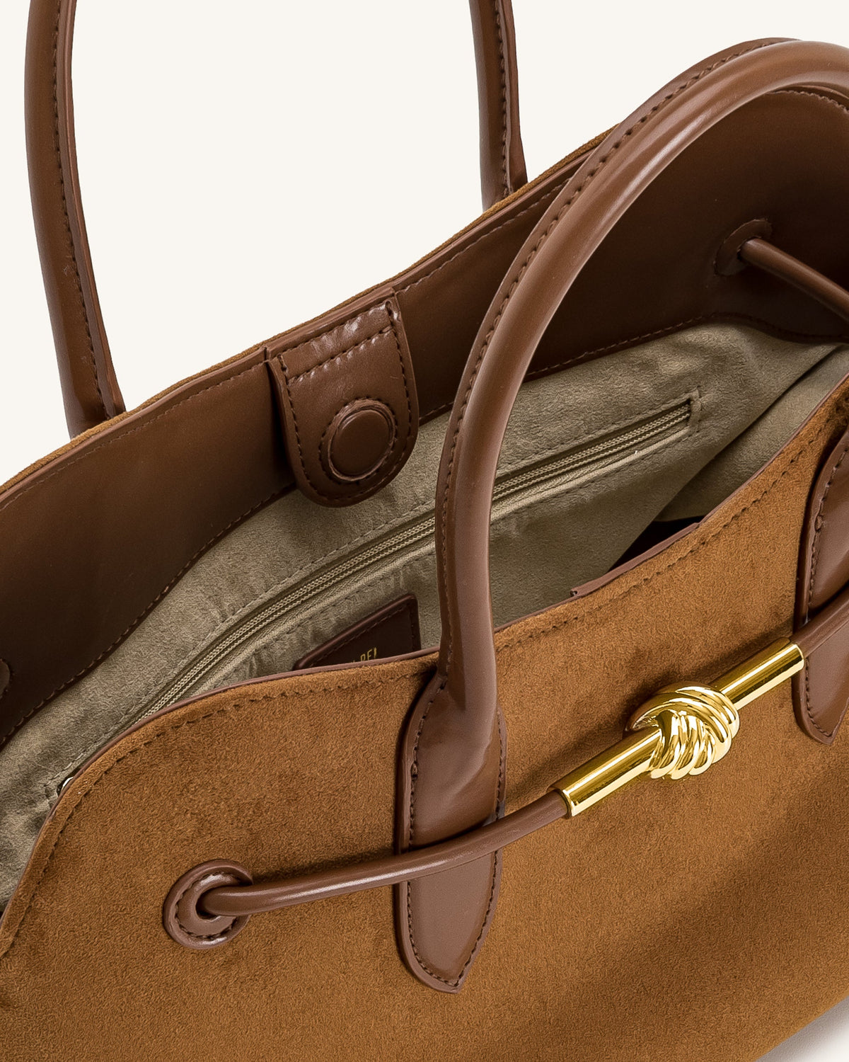 Adele Metal Rope Knot Tote Bag - Caramel Brown | JW PEI