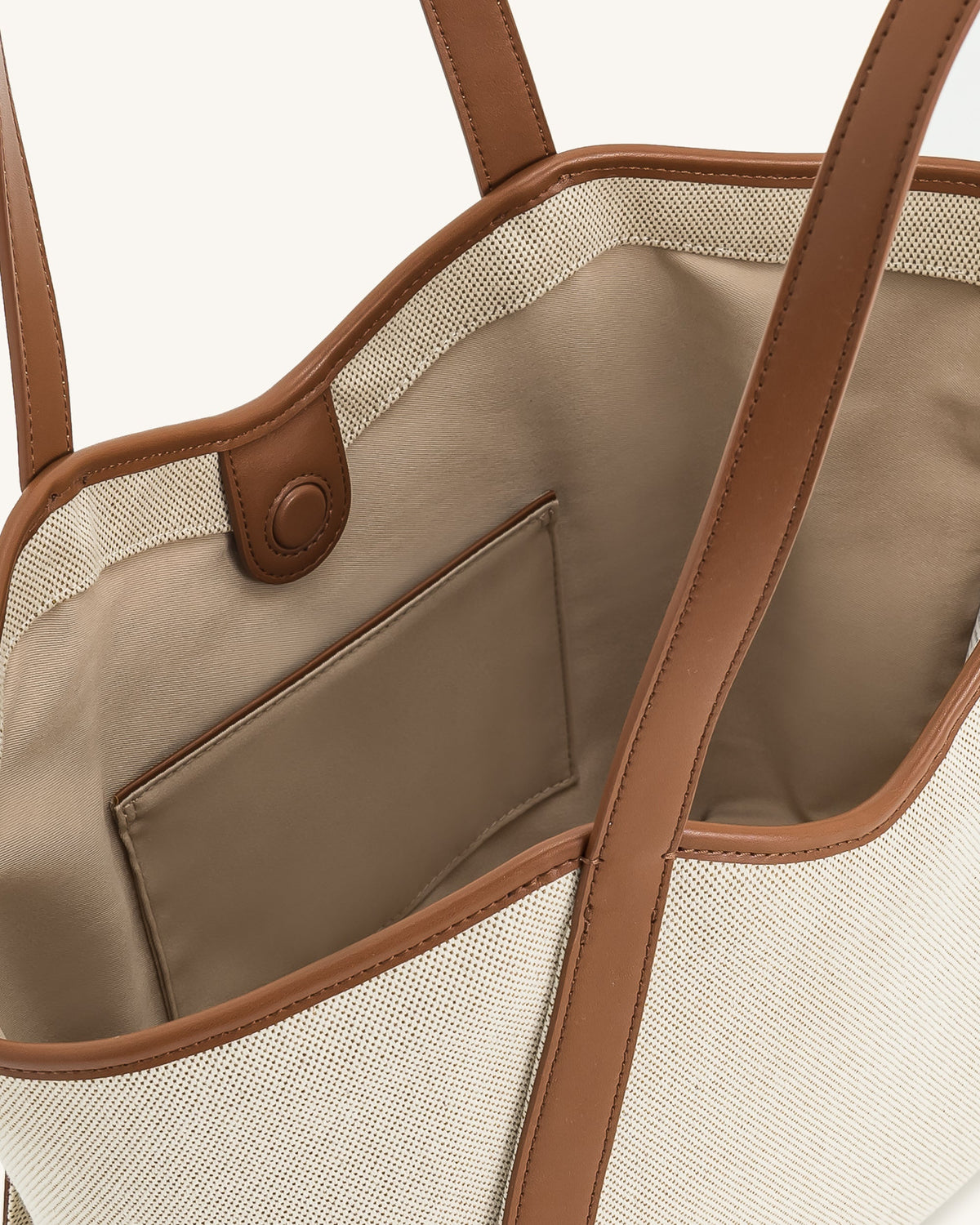 Kiana Large Capacity Tote Bag - Brown Canvas | JW PEI