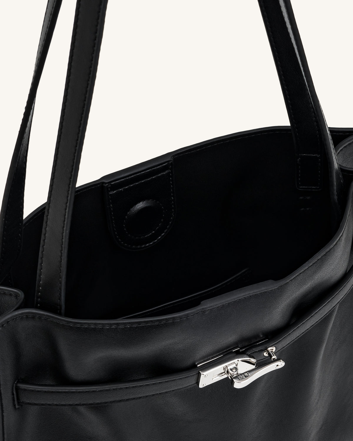 Noelle Belted Tote Bag - Black | JW PEI