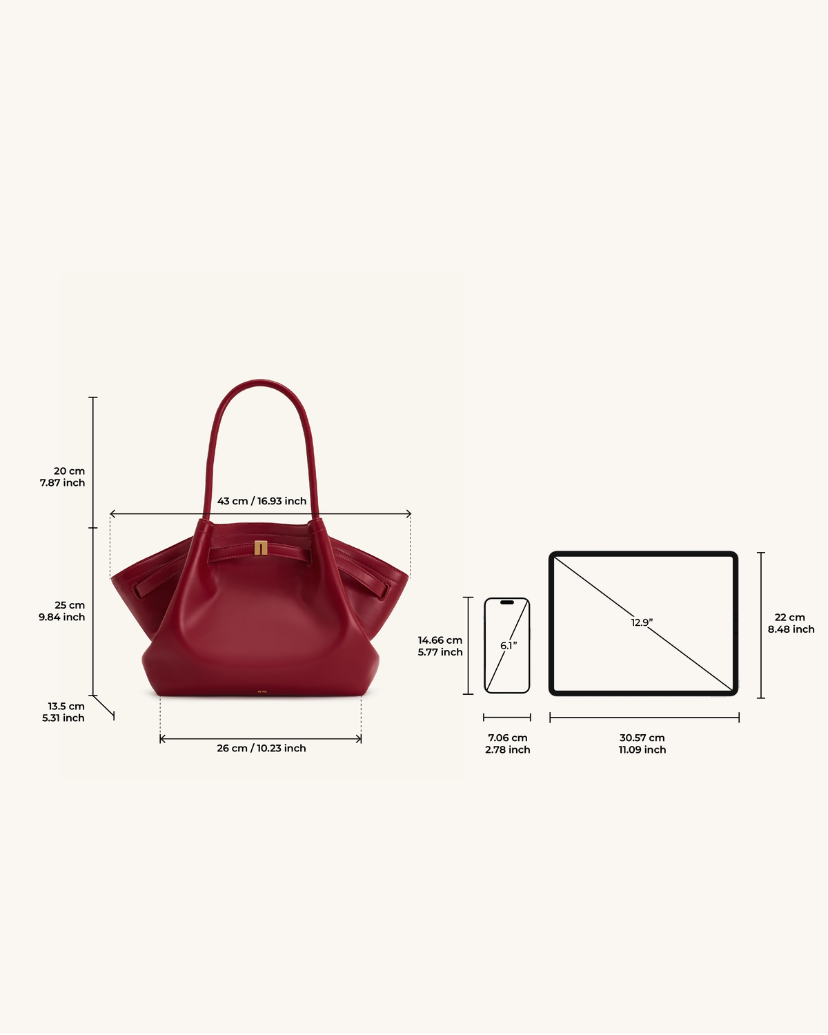 Hana Medium Tote Bag - Claret | JW PEI