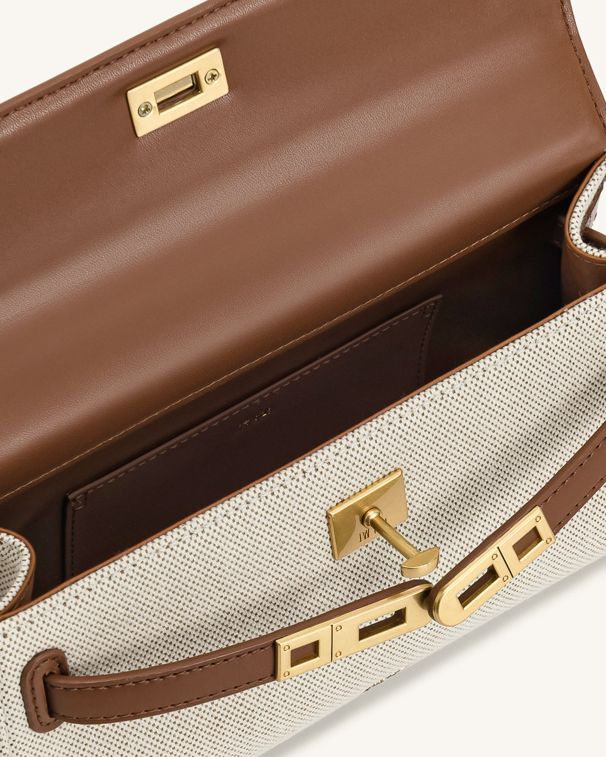 Noor Top Handle Bag - Brown Canvas | JW PEI