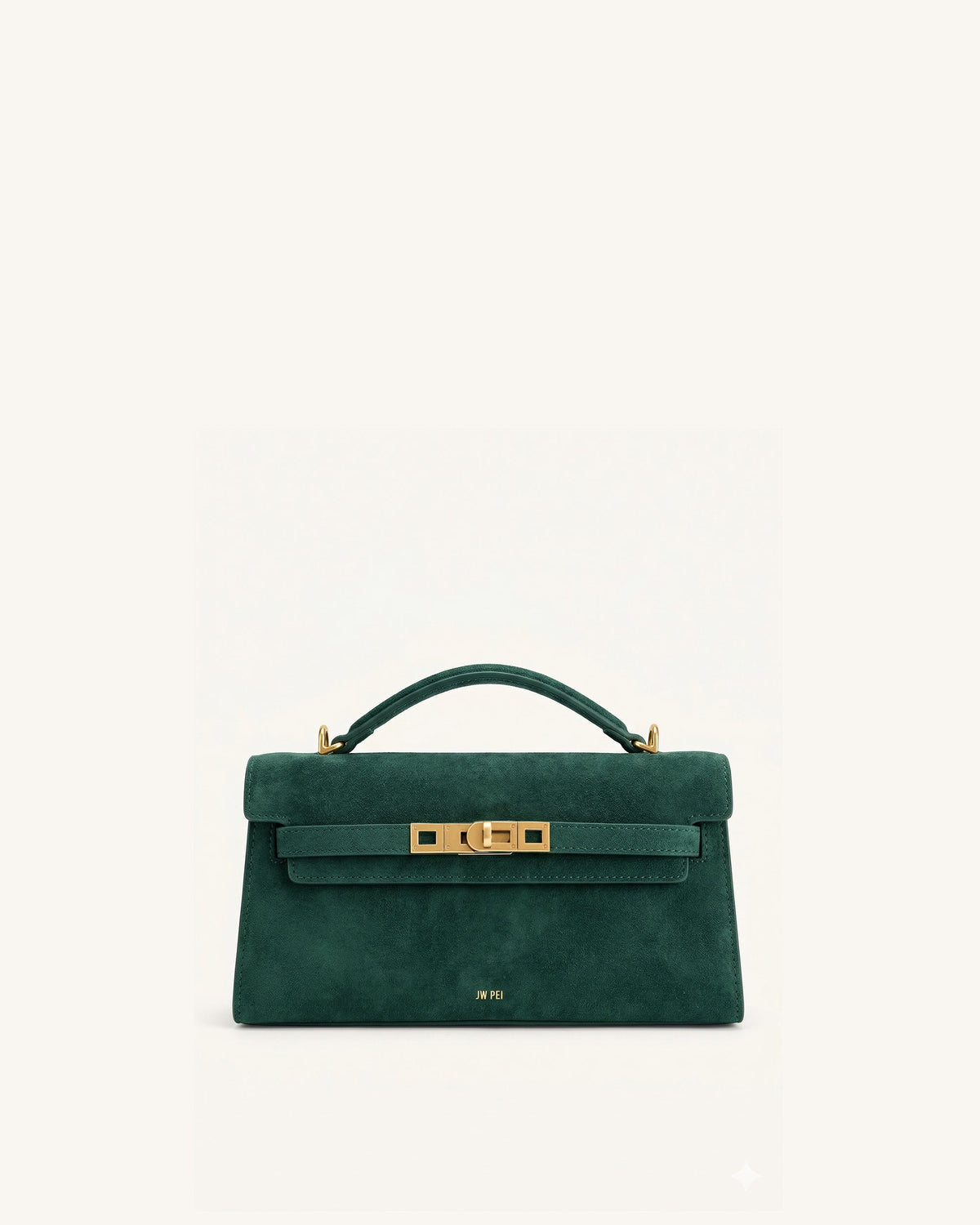 Noor Faux Suede Top Handle Bag - Forest Green | JW PEI