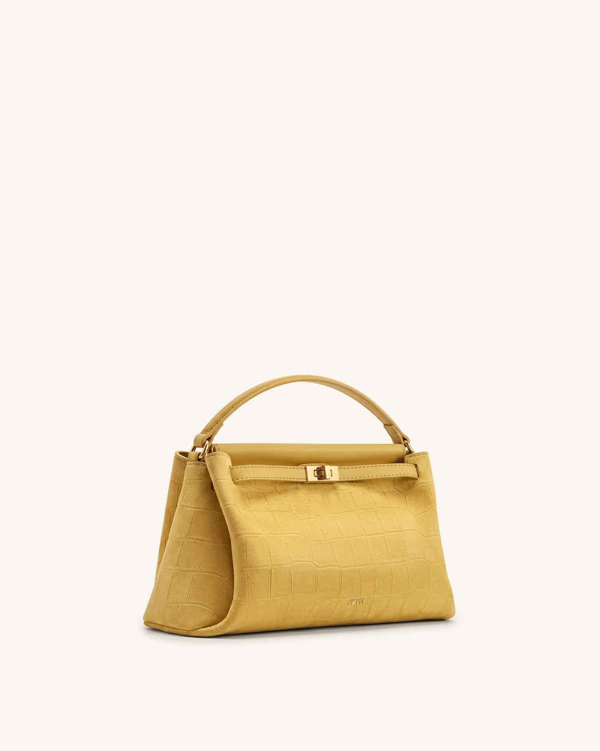Carmen Faux Suede Croc-Embossed Top Handle Bag - Yellow | JW PEI