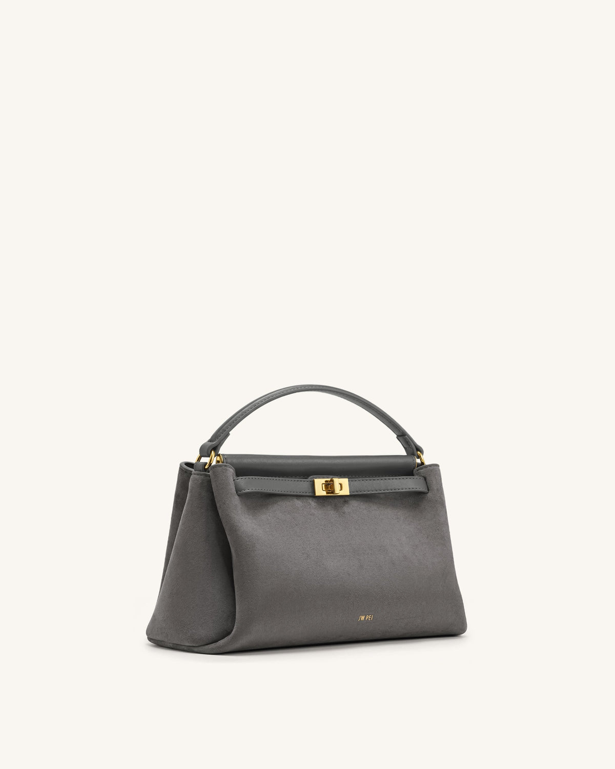Carmen Faux Suede Top Handle Bag - Dark Gray | JW PEI