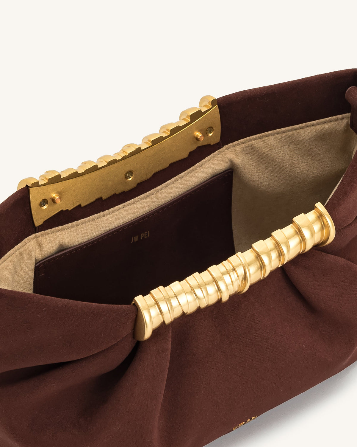 Leia Pleated Clutch - Dark Brown | JW PEI