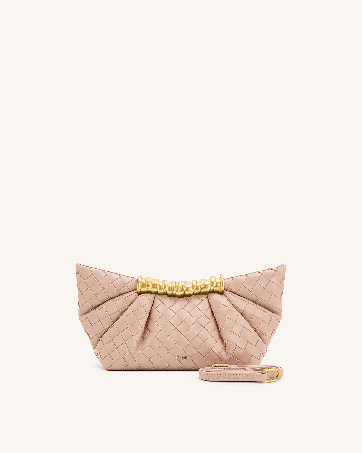 Leia Weave Texture Pleated Clutch - Pink | JW PEI