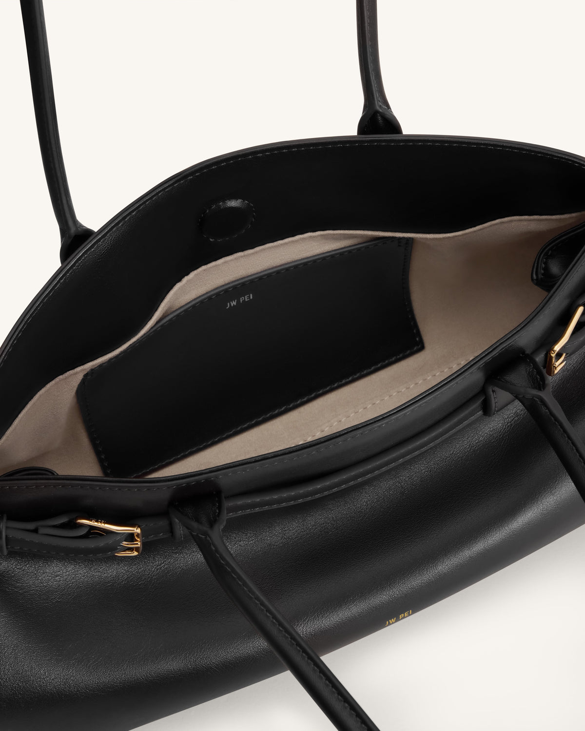 Arden Belt Detail East-West Shoulder Bag - Black | JW PEI