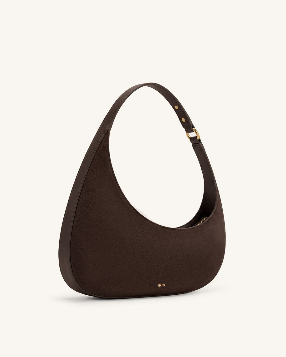 Harlee Faux Suede Shoulder Bag - Dark Brown | JW PEI