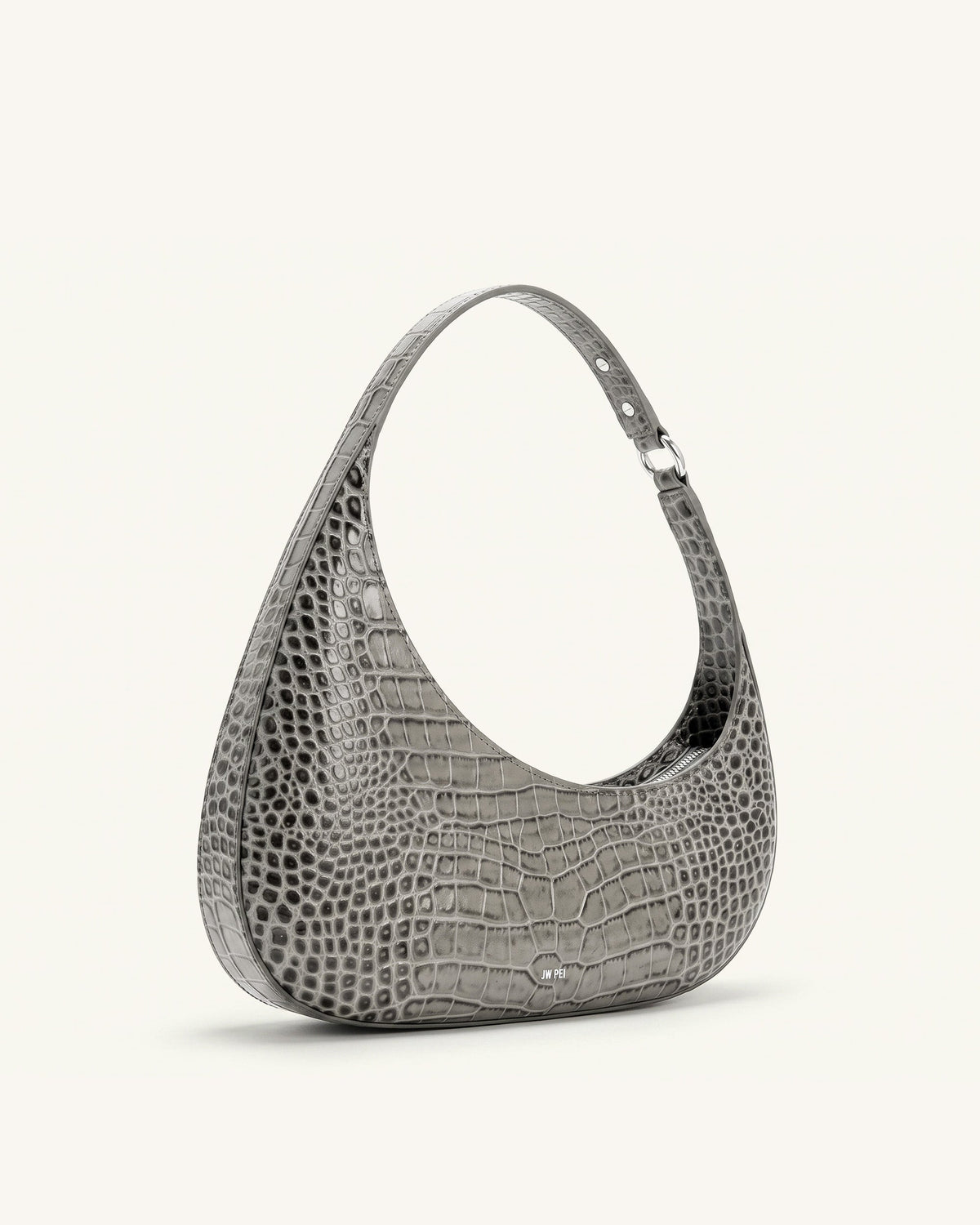 Harlee Shoulder Bag - Light Grey Croc | JW PEI