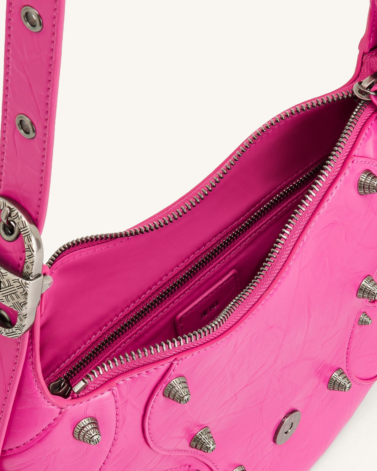 Tessa Crushed Shoulder Bag - Bright Pink | JW PEI