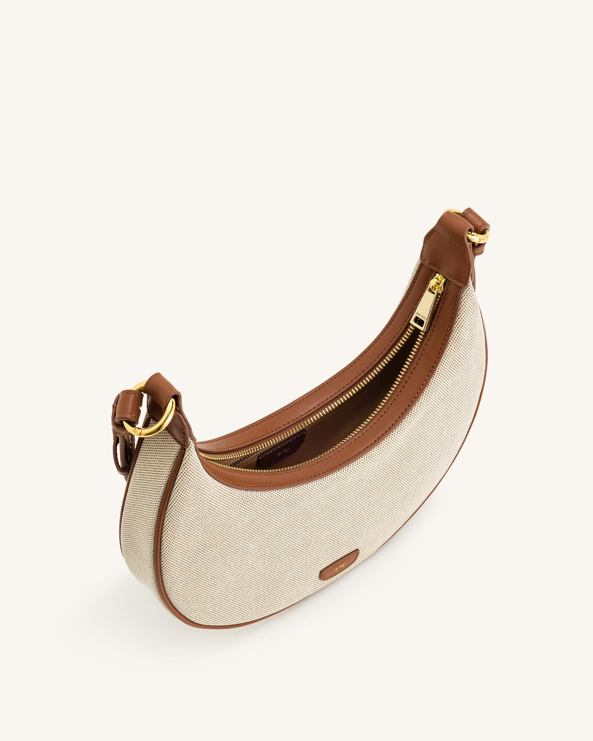 Carly Canvas Saddle Bag - Beige | JW PEI