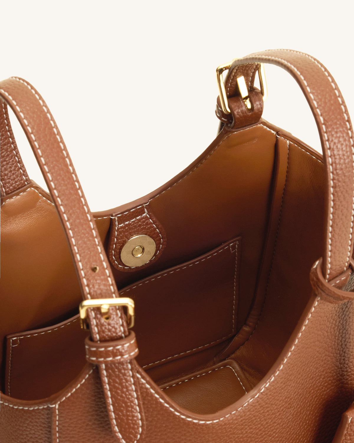 Ines Padlock Tote Bag - Chocolate Brown | JW PEI