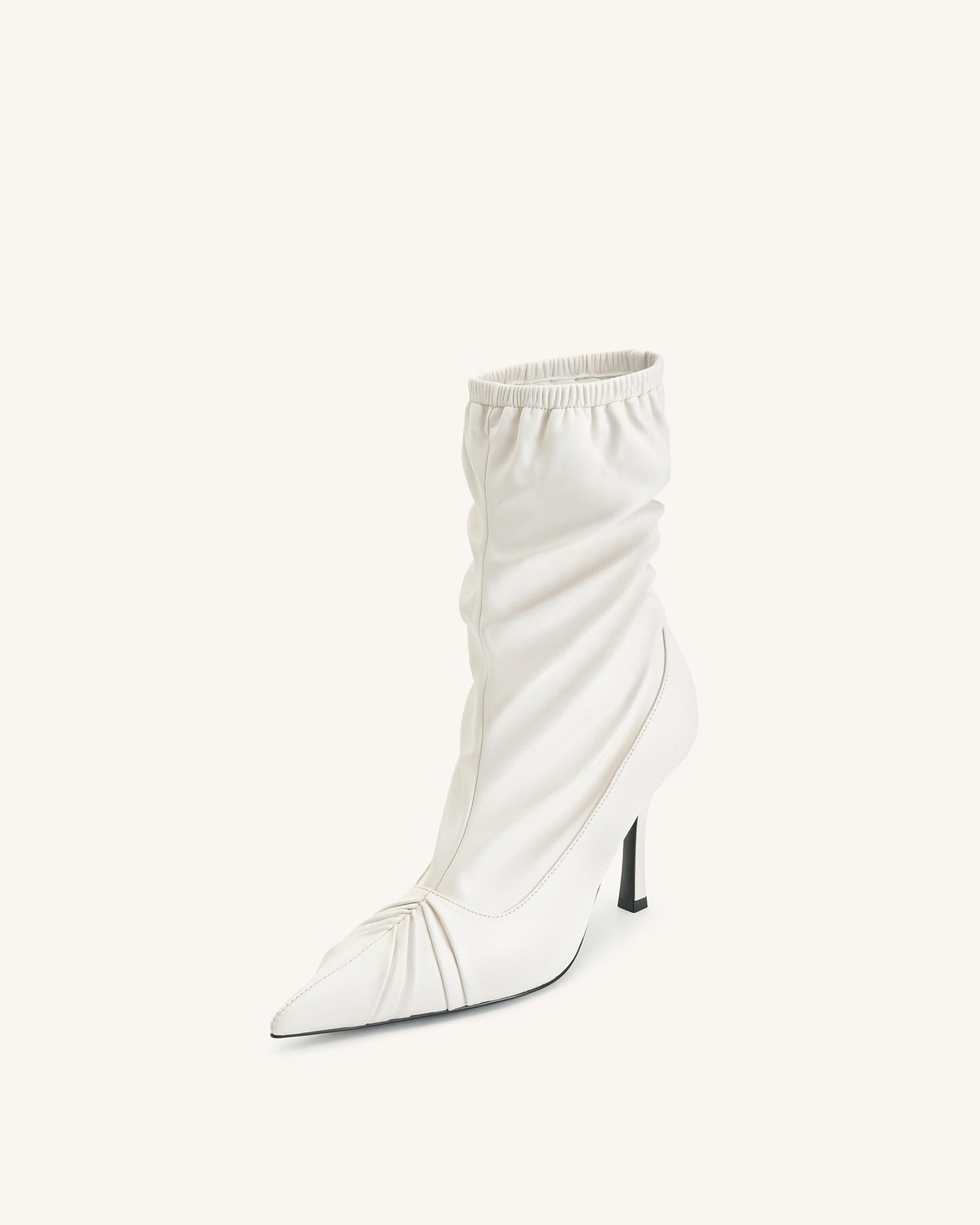 Joanne Paneled Detailing leather Ankle Boots - White | JW PEI