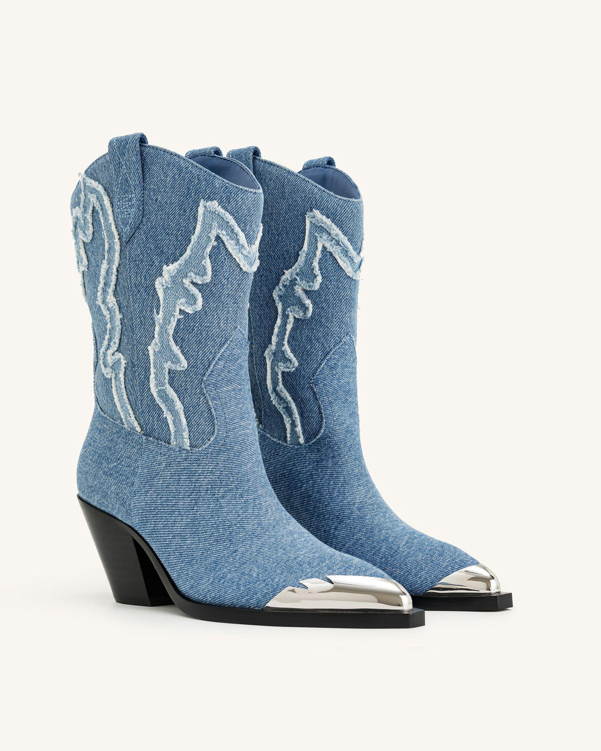 Riya Denim Cowboy Boot - Blue | JW PEI