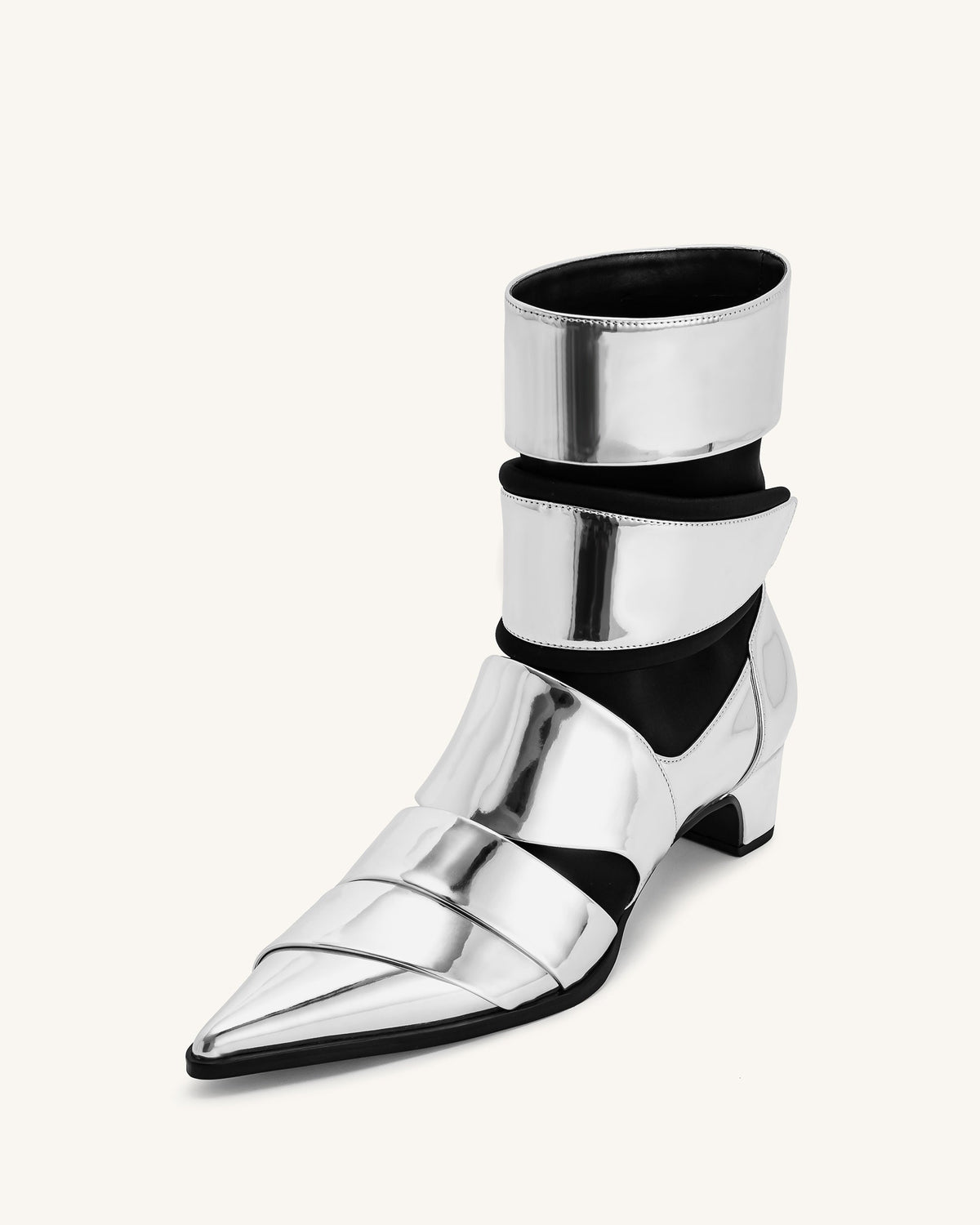 Emily Strap Ankle Boots - Silver | JW PEI