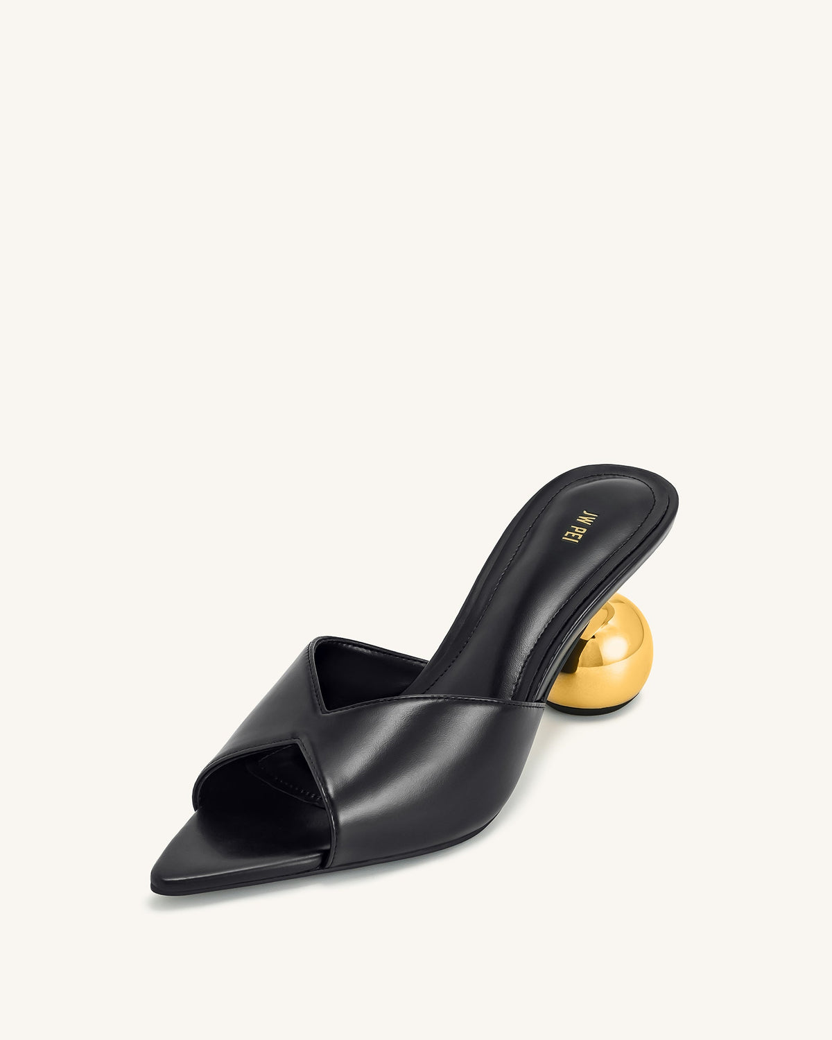 Ellie Sphere Heel Mules - Black | JW PEI