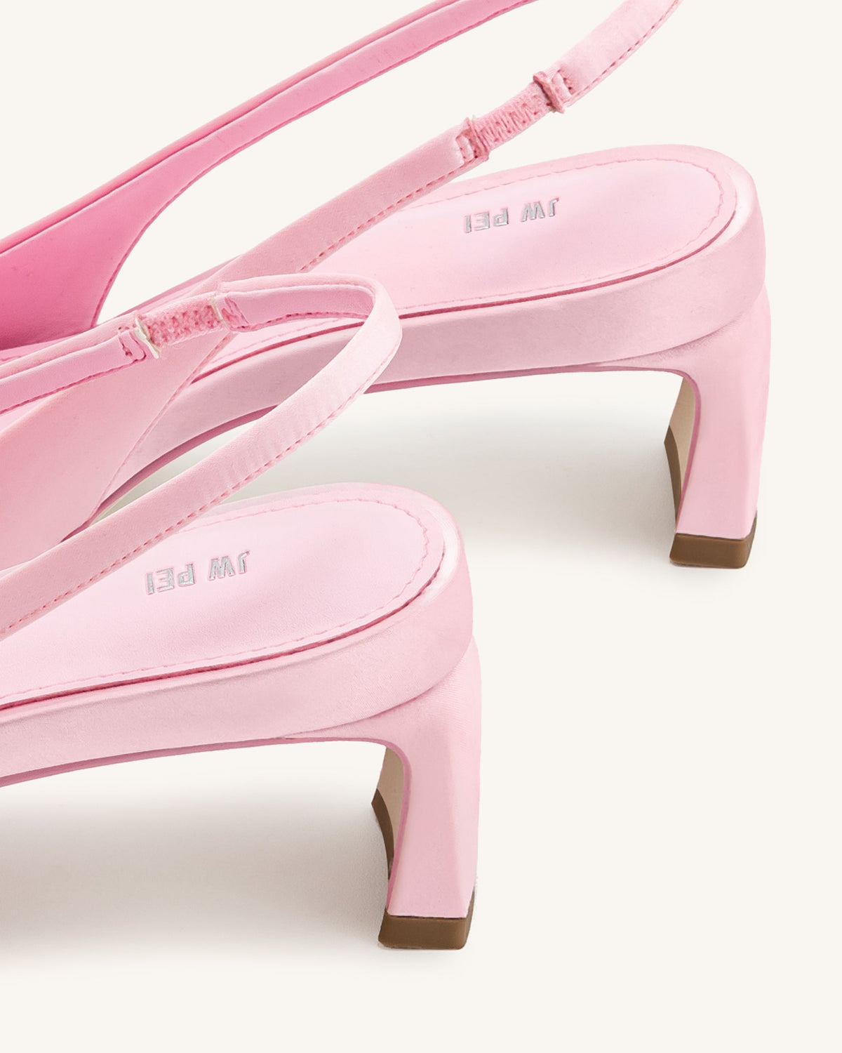 Queena Floral Appliques Slingback Pumps - Pink | JW PEI