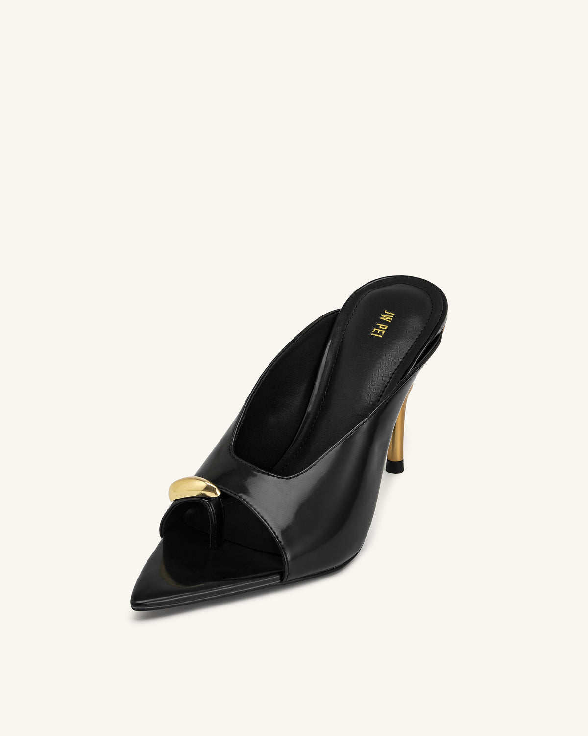 Noemi Pointed-Toe Mule Heels - Black | JW PEI