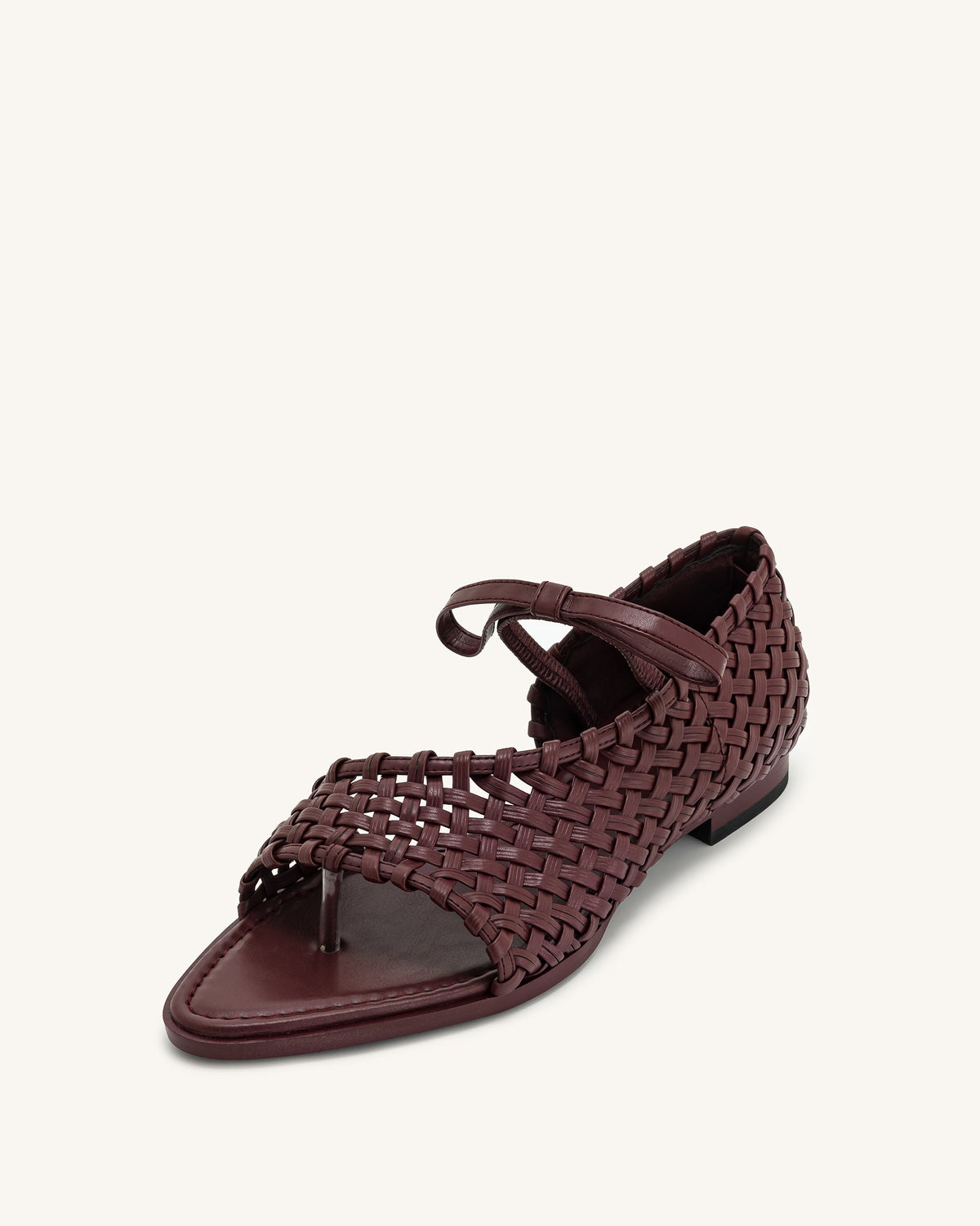 Jocelyn Weave Strap Flip-flops - Claret Red | JW PEI