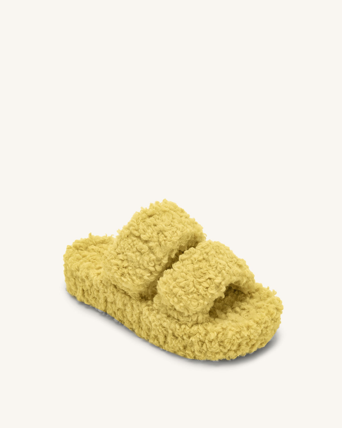 Lexi Faux Fur Platform Sandal - Yellow | JW PEI