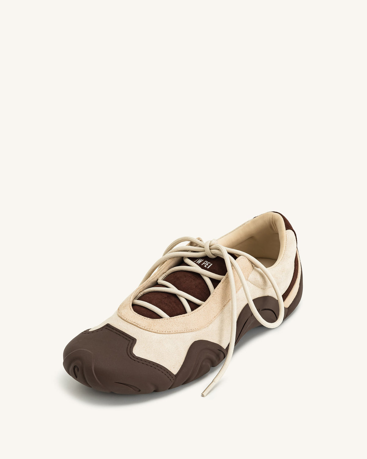 Caitlin Lace-up Ballerina Sneakers - Light Brown | JW PEI