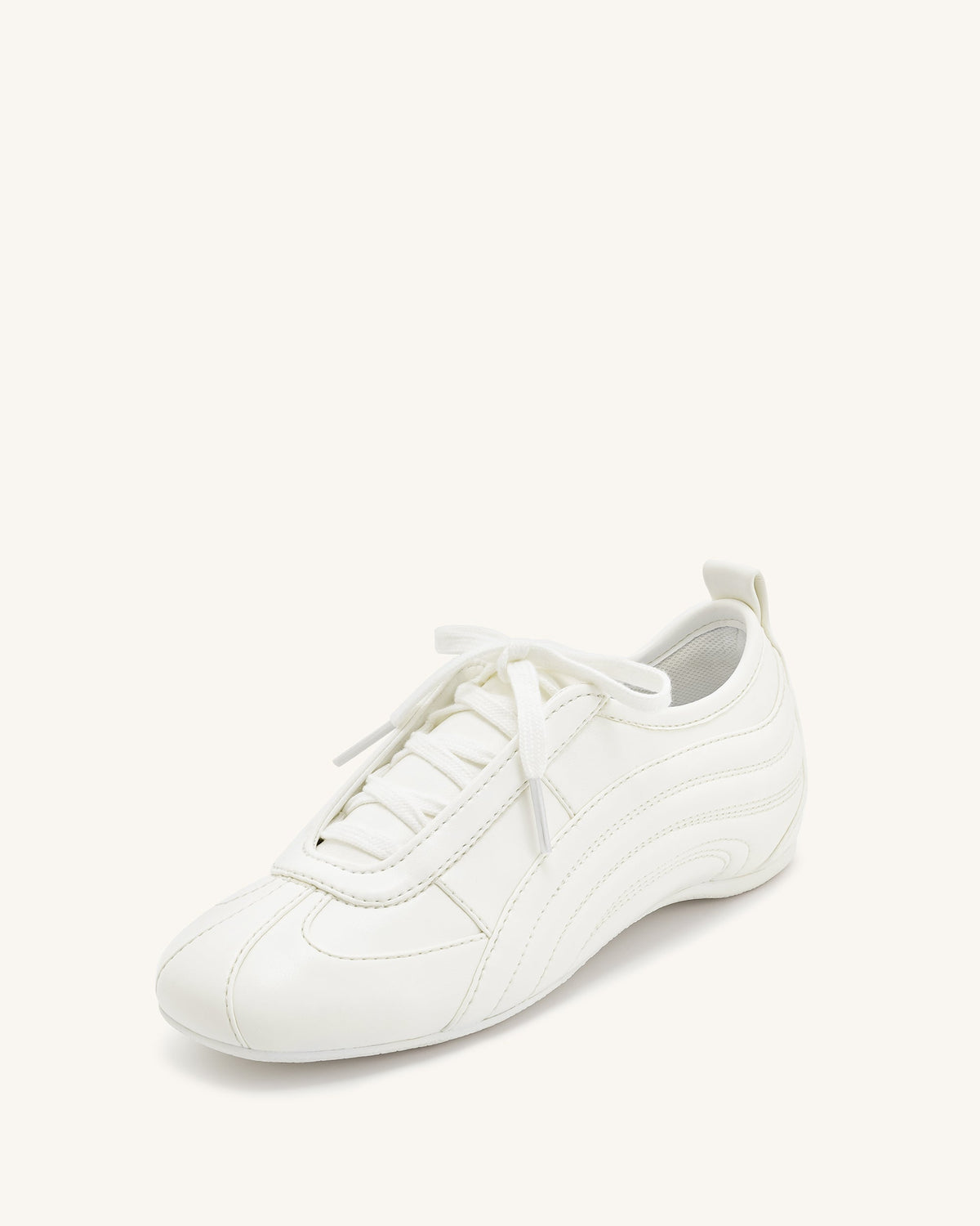 Ferne Streamlined Lustrous Sneakers - White | JW PEI