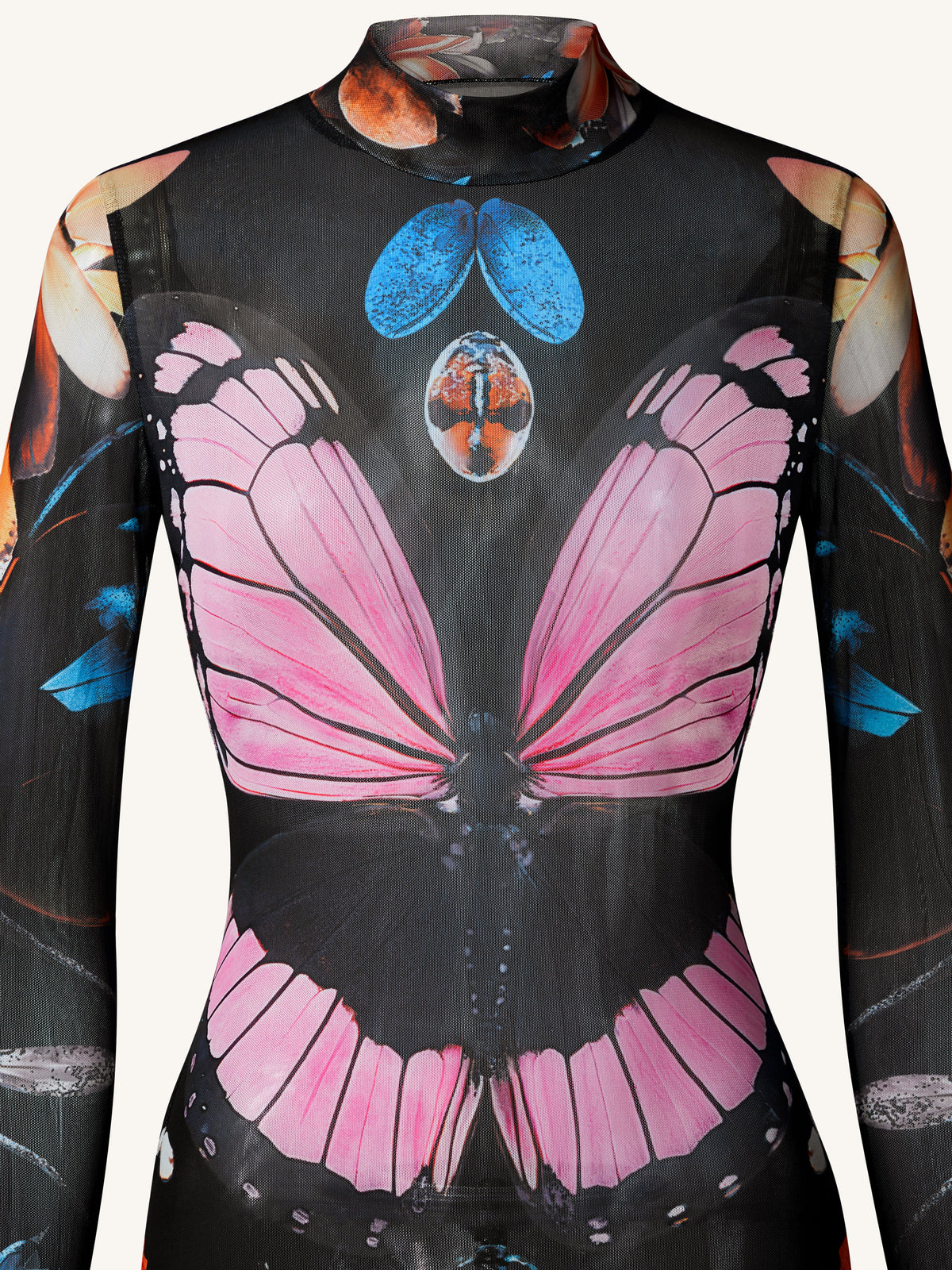 Sheer Butterfly and Beetle Gown - Multicolor | JW PEI