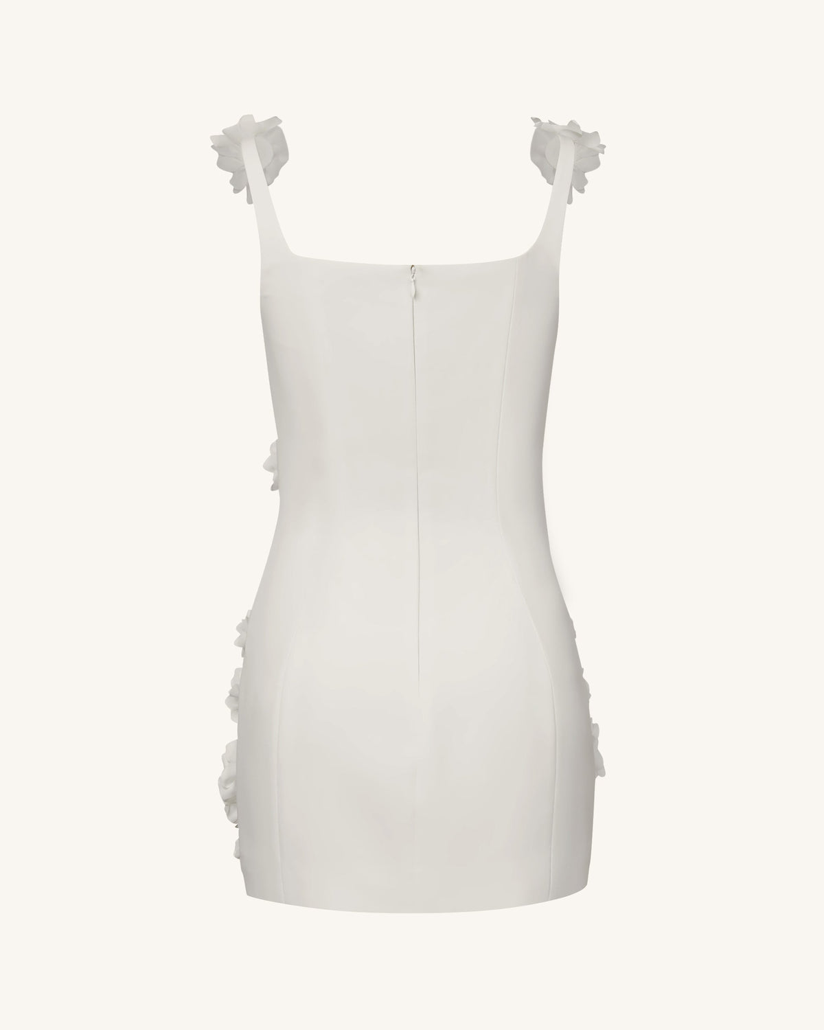 Elaina White Rosette Applique Mini Dress - White | JW PEI