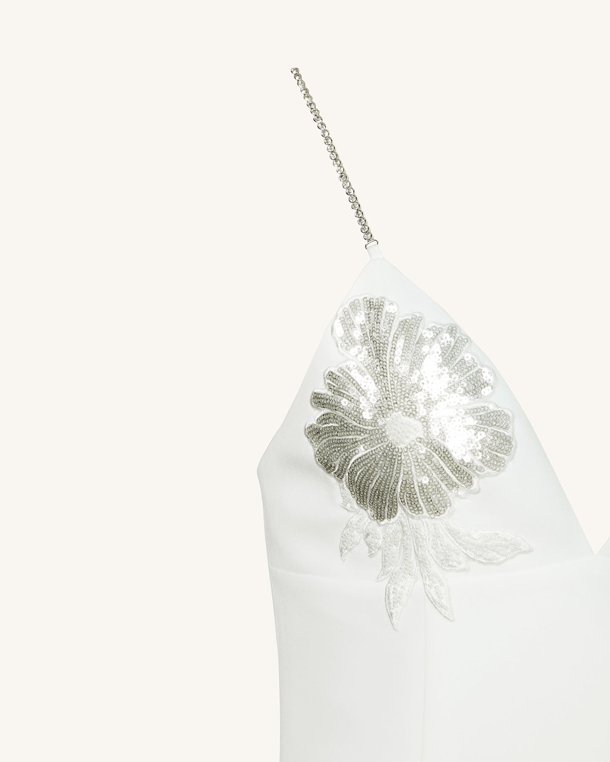 Ayliua Sweetheart-Neckline Rhinestones Embellished White Long Dress - | JW PEI