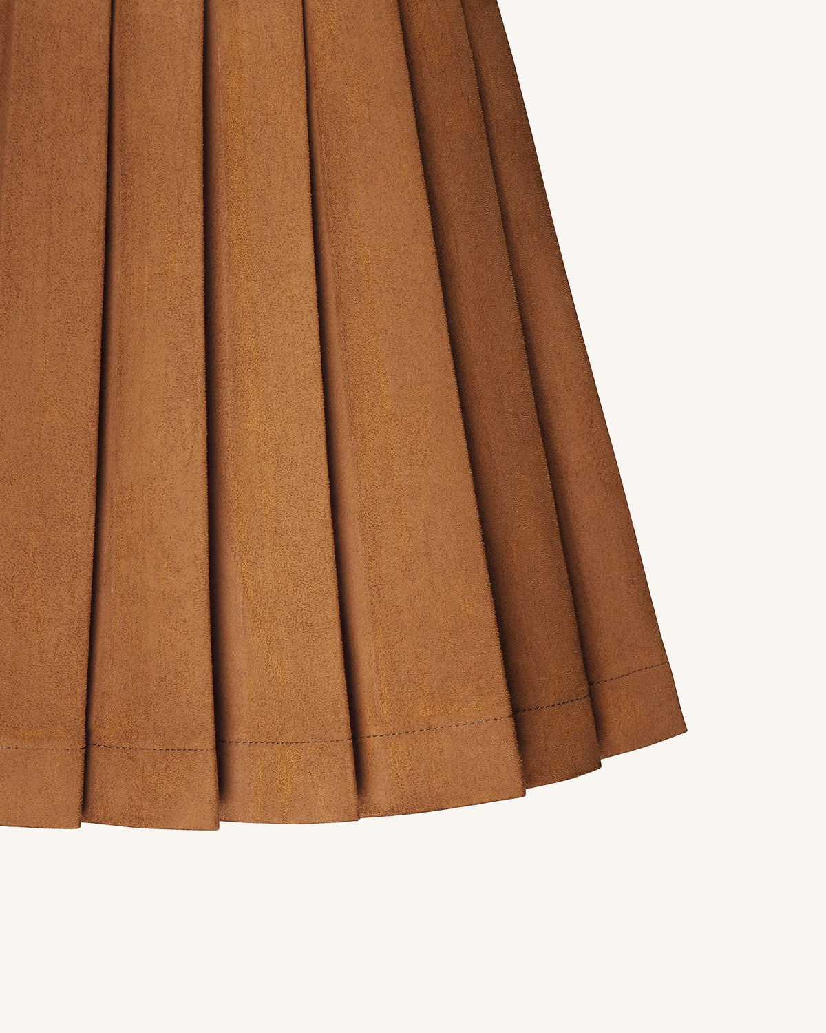 Ellie Pleated Velvet Dress - Caramel | JW PEI
