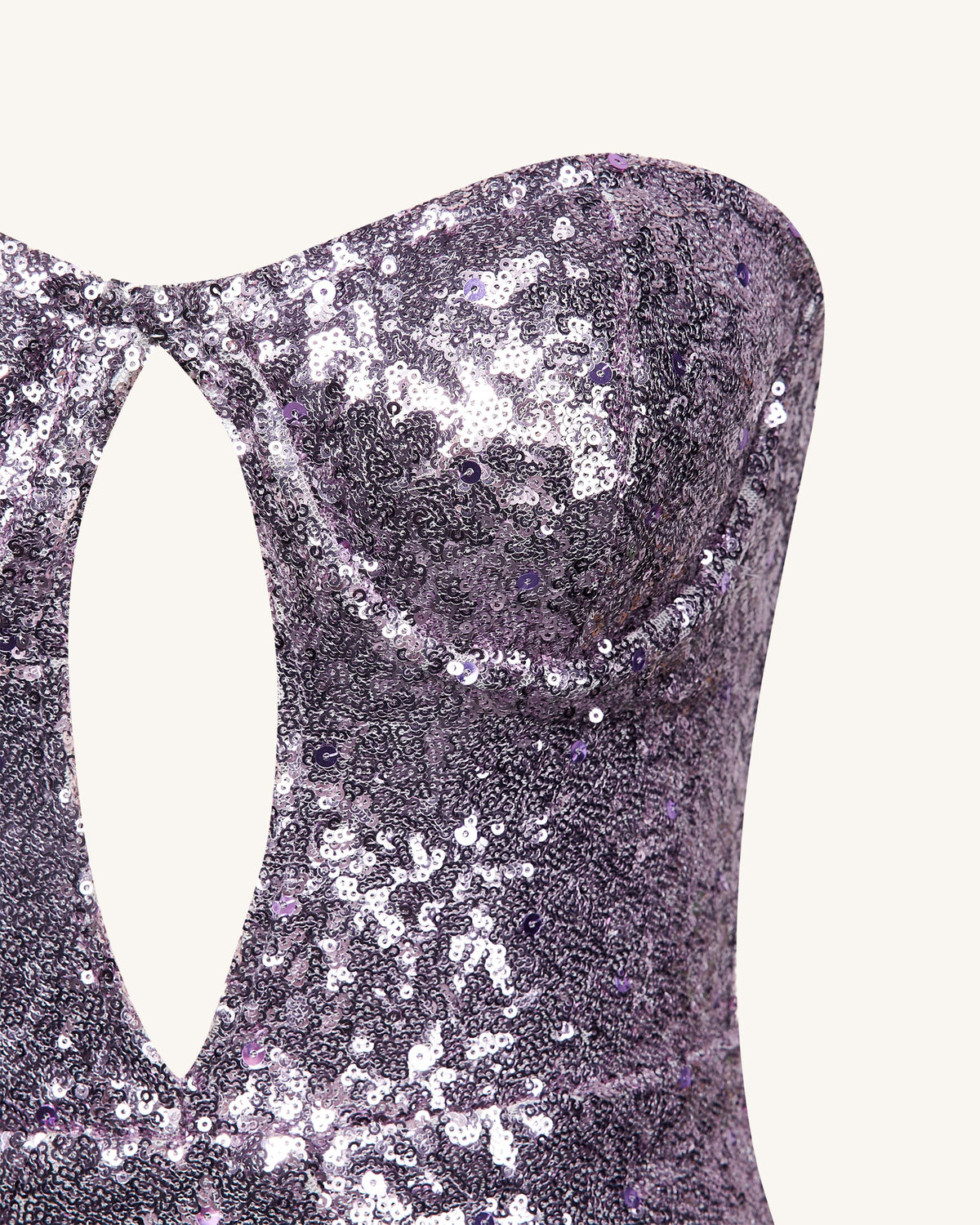 Brynlee Purple Sequinned Strapless Mini Dress - Purple | JW PEI