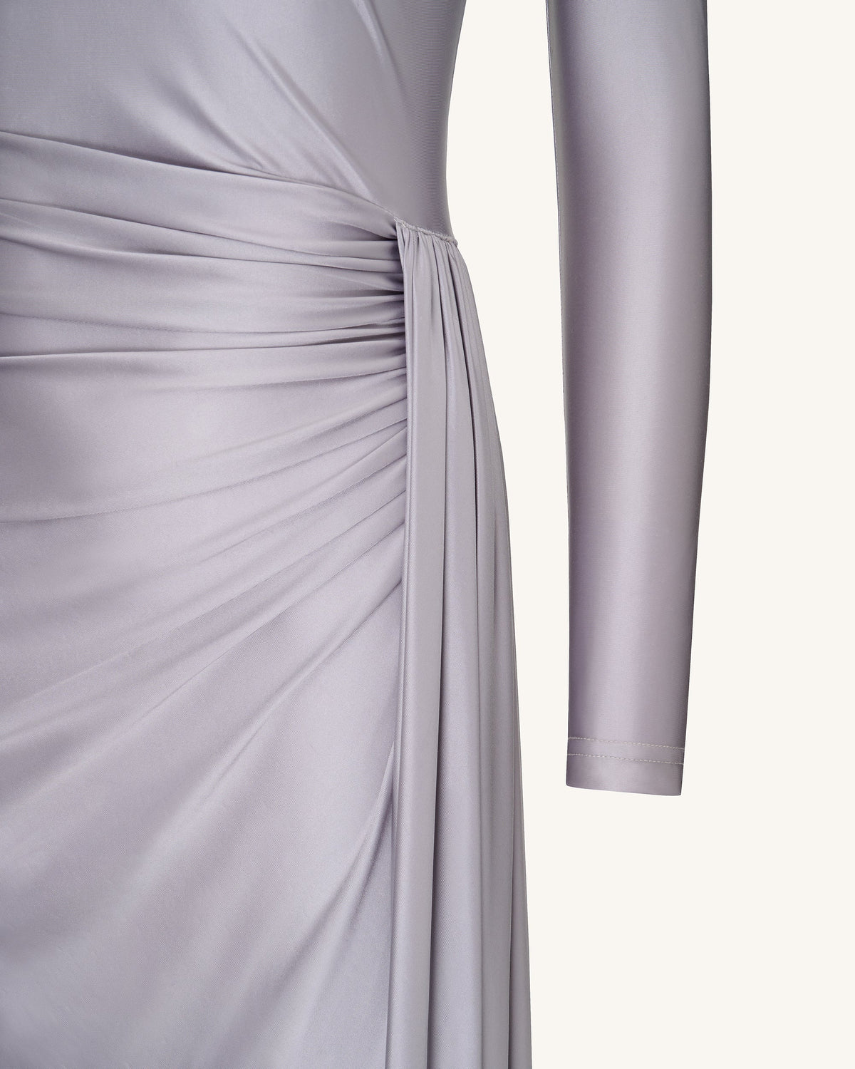 Amara Metallic Ruched Dress - Silver | JW PEI