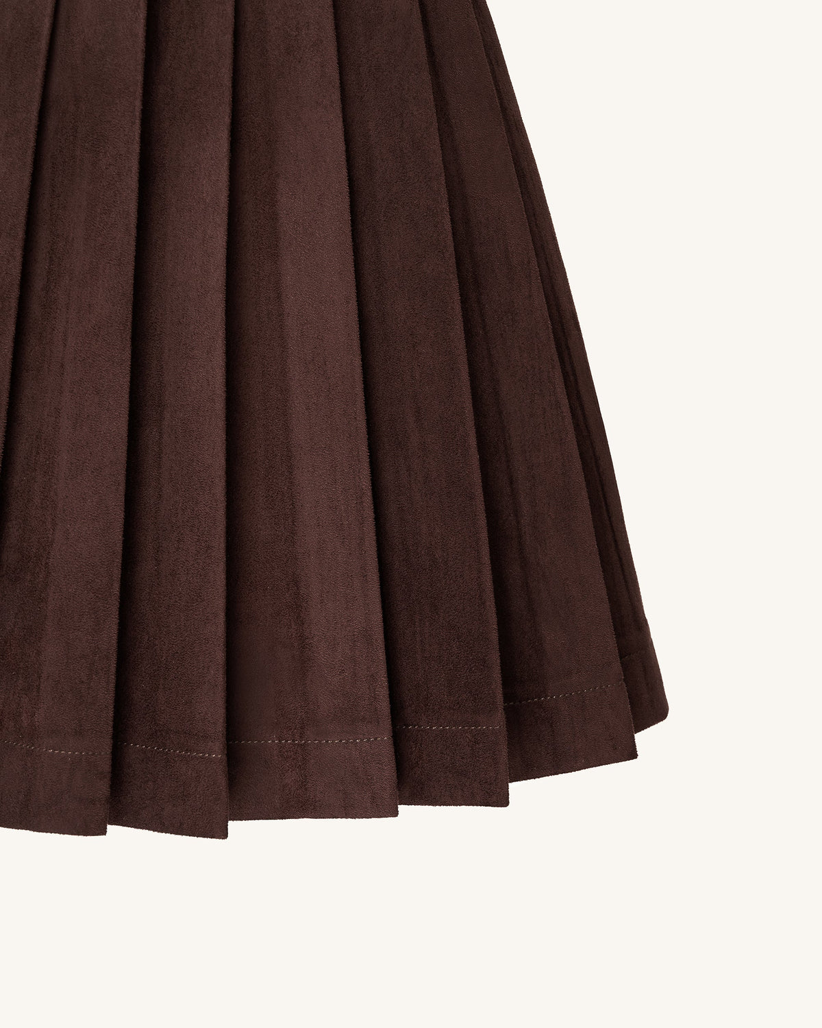 Ellie Pleated Velvet Dress - Chocolate Brown | JW PEI